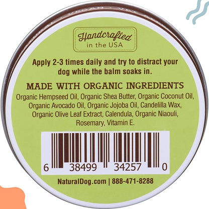 Natural Dog Company Wrinkle Balm for Dog Wrinkles (2oz Tin) All-Natural, Lick-Safe Dog Lotion for Dry Itchy Skin, French Bulldog Skin Care, Moisturizes & Cleans Wrinkle Folds, Plant-Based, Made in USA