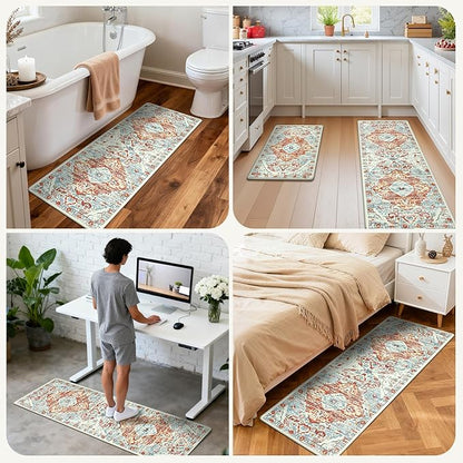 Ileading Anti Fatigue Kitchen Rugs Sets of 2 Cushioned Kitchen Mats for Floor Waterproof Kitchen Mat Set Non Slip Comfort Standing Mat for Kitchen, Office, Sink, Laundry