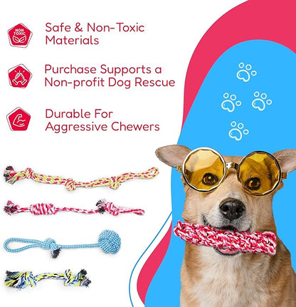 Pacific Pups Products Dog Rope Toys for Medium Dogs 11 Pack (2 Pack)