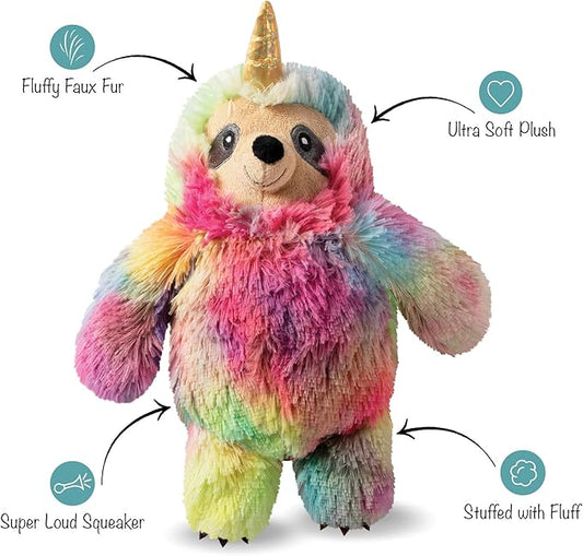 Fringe Studio Dog Toy, Slothicorn-Plush Pet Toy (289334), Multicolor Medium