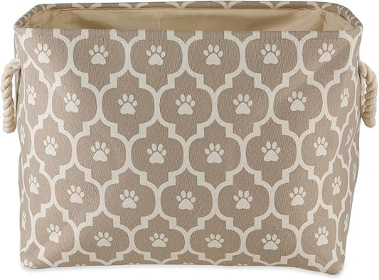 Bone Dry 6192 Pet Storage Collection Lattice Paw Print, Medium Rectangle, Stone