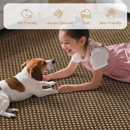 2x6 ft Kitchen Runner Rugs Mat Non Slip Woven Runners for Hallways Washable, Soft Long Entryway Laundry Hall Floor Runner Carpet for Indoor Backdoor Bedroom Living Room, Dark Brown/Coffee