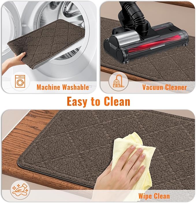 Stair Treads Non-Slip for Wooden Steps, 15Pack - 8" x 30" Edging Stair Runner Indoor for Kids Elders & Pets, Washable Carpet Stair Treads with Peel & Stick Reusable TPE Backing, Brown