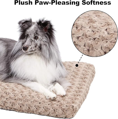 MidWest Homes for Pets XS QuietTime Deluxe Mocha Ombré Swirl Plush Pet Bed, Machine Washable, Non-Skid Bottom, Soft Crate Mat for 22-inch Crates