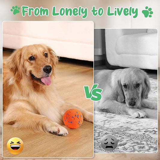 Smart Interactive Dog Toys,Vibrating Dog Ball,Pet Bounce Ball for Dogs (Small & Large),Chew-Proof Shell,Automatic Moving/Bouncing/Rotating, E-TPU Material,Ip68 Waterproof