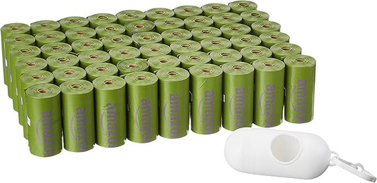 Amazon Basics Premium Leak Proof Dog Poop Bags with Dispenser and Leash Clip, Lavender Scented, 13" x 9", (Pack of 4860)