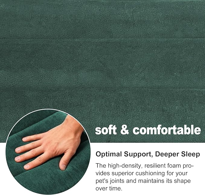 Dog Crate Pad, Ultra Soft & Anti-Slip Kennel Mat, Secure Fit for Metal Crates & Dog Cages, Washable Cozy Bed for Small Medium Large Dogs (Green, M(28"*16"*1.5"))