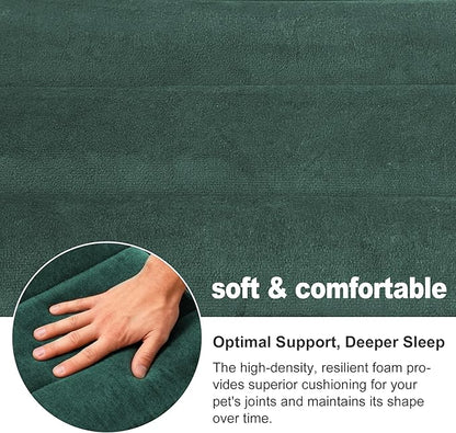Dog Crate Pad, Ultra Soft & Anti-Slip Kennel Mat, Secure Fit for Metal Crates & Dog Cages, Washable Cozy Bed for Small Medium Large Dogs (Green, L(34"*20"*1.5"))