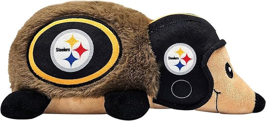 NFL Pittsburgh Steelers Plush Hedgehog Toy for Dogs & Cats, Cool Soft Pet Toy for Fun and Interactive Play, Dog Chew Toy with Squeaker, Licensed Hot Pet Toy