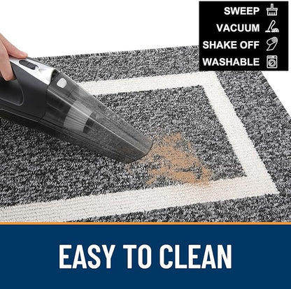 OLANLY Indoor Door Mat, 47x20, Non-Slip Absorbent Resist Dirt Entrance Mat, Washable Low-Profile Inside Entry Doormats for Entryway, Black