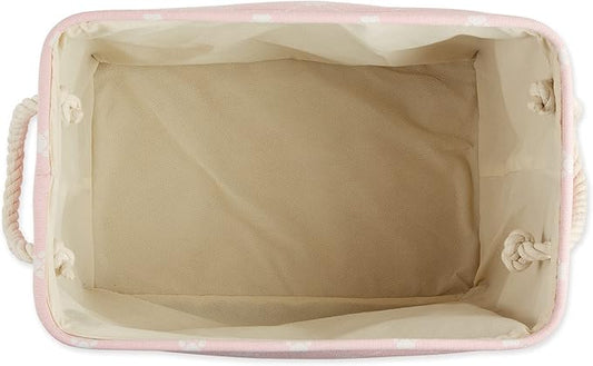 Bone Dry Pet Storage Paw and Bone, Trellis Collection, Small Rectangle, 14x8x9, Pink