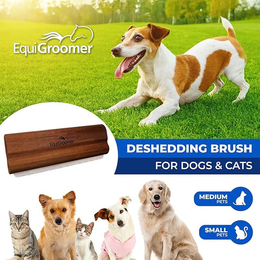 EasyGroomer Deshedding Brush for Dogs & Cats – Undercoat Grooming Tool for Short & Long Hair, Removes Loose Fur & Dirt, Reduces Shedding for Small & Large Pets, Mahogany