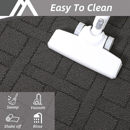 COSY HOMEER Door Mat Indoor Entrance, Non-Slip Absorbent Doormat for Front Door, Low-Profile Entryway Mat for Dirty Paws, Washable Dirt Trapper Mats (24"x36", Dark Grey)
