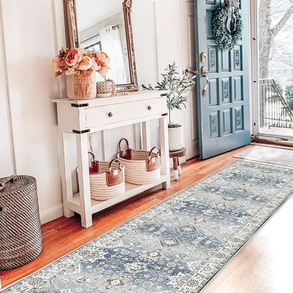 HY HAO YUN LAI Non Slip Runners for Hallways,Washable Long Ultra Soft Kitchen Non Shedding Accent Farmhouse Rugs (Grey, 2 X 7)