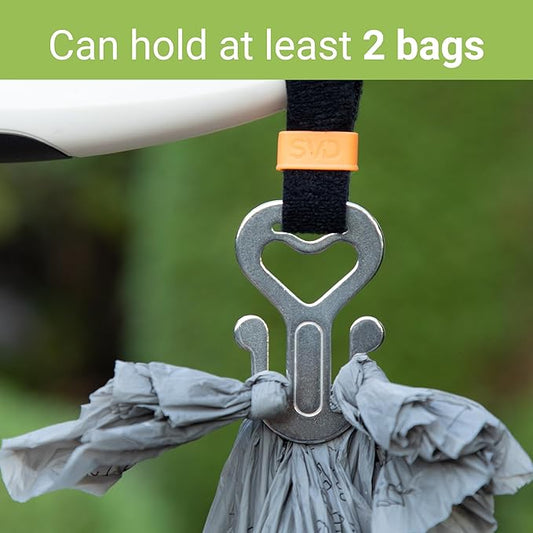 SVD.PET Dog Poop Bag Holder, Stainless Steel Waste Bag Holder, Dog Poop Bag Carrier, Hand Free Holder (Metal)