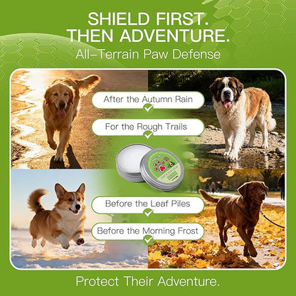 Paw Balm for Dogs and Cats, Paw Pad Balm with Avocado Oil & Witch Hazel, 2.1 oz Beeswax Paw Cream for Dry, Cracked Pads, Lick-Safe Pet Paw Care - with 2 Pack Pet Wipes