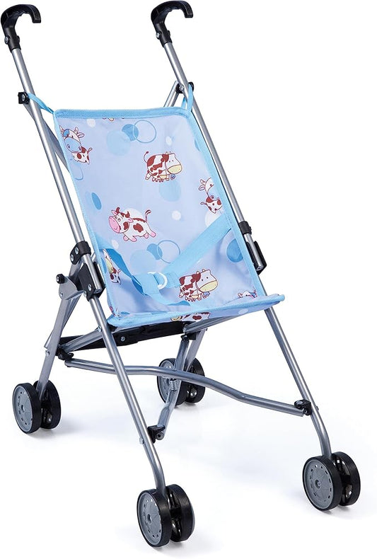 Bayer Baby Umbrella Stroller for Dolls - Blue Cow Print, 18 in