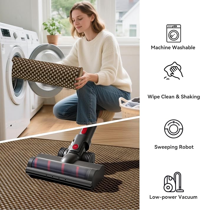 2x6 ft Kitchen Runner Rugs Mat Non Slip Woven Runners for Hallways Washable, Soft Long Entryway Laundry Hall Floor Runner Carpet for Indoor Backdoor Bedroom Living Room, Dark Brown/Coffee