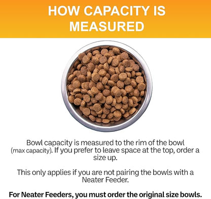 Neater Pet Brands 1.5 Cup (12 oz.) Stainless Steel Dog Bowls, Set of 2 Neater Feeder Replacement Bowls (Cat/Small Models), Dog Food Bowl & Water Bowl, Dishwasher Safe Metal Dish for Cats & Small Dogs
