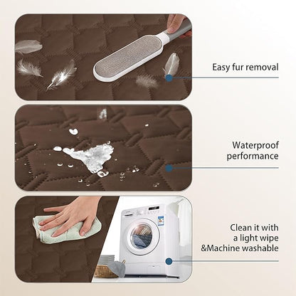 gogobunny 3X Stronger Waterproof Pet Blanket, Scratch Proof Furniture Protector for Dogs Cats, Reversible Cover 30x80 Inch, Dark Chocolate