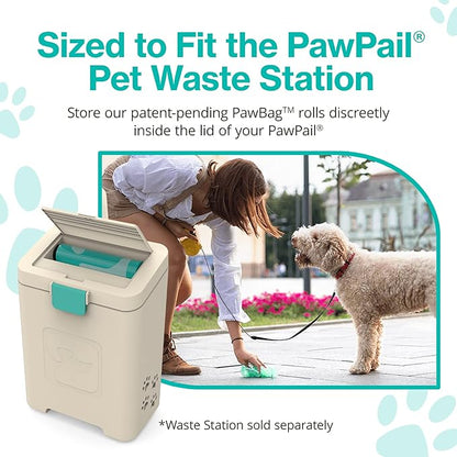 PawPail Scented Poop Bags For Dogs - 1 Roll of 150 XL Dog Waste Bags - Mild Floral Scent - Leakproof & Durable - For Pet Waste Station