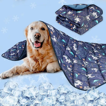 Premium Cooling Mat for Large Dogs - Washable Dog Cooling Throw Blanket，Durable Pet Mat for Cat, Soft Summer Blanket for Hot Weather, 28''x22''