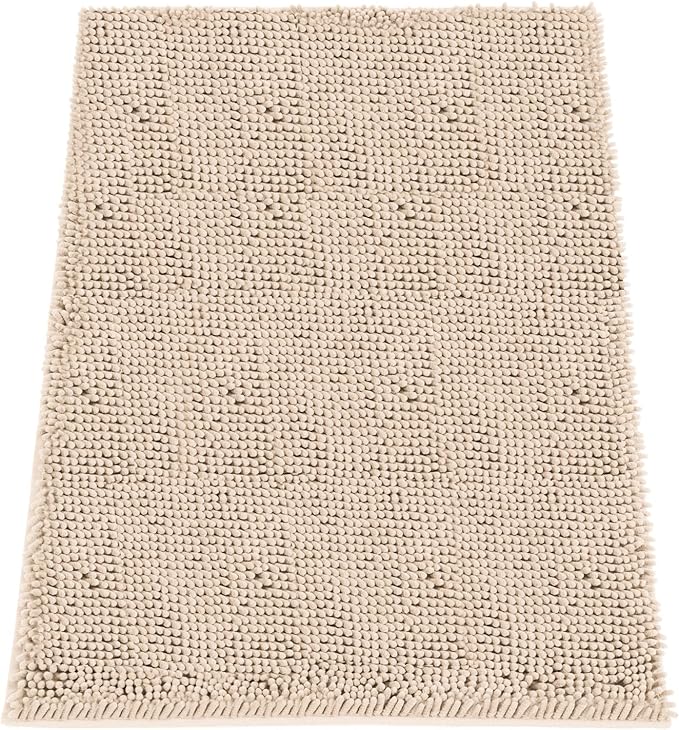 Absorbent Dog Door Mat for Muddy Paws, 72" x 48" Chenille Indoor Mats for Entryway, Trap Dirt Front Door Mat Indoor Entrance Washable Non Slip Soft Beige