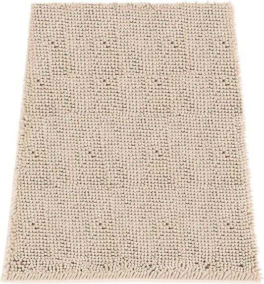 Absorbent Dog Door Mat for Muddy Paws, 72" x 48" Chenille Indoor Mats for Entryway, Trap Dirt Front Door Mat Indoor Entrance Washable Non Slip Soft Beige