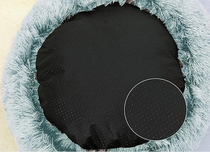 Dog Cave Bed for Small Dogs Cats Pets, Anti Anxiety Calming Plush Dog Beds, Fluffy Covered Hooded Cozy Burrow Puppy Beds, Anti-Slip Bottom Washable Pet Sleeping Bag (20" D, Green)
