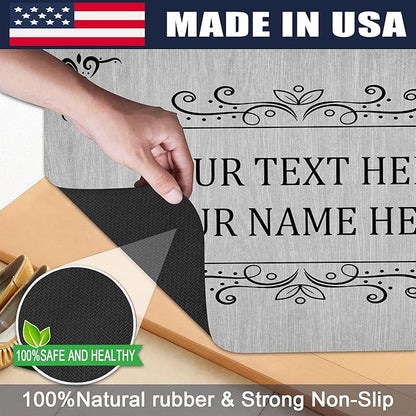 Custom Doormat with Family Name - Personalized Entryway Door Mat Front Door Mat for Outdoor Decor Entrance Mat Housewarming Gift with Anti-Slip Backing