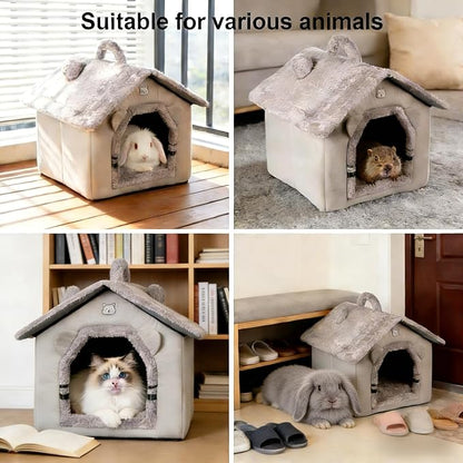 Indoor Cat House, Dog Tent for Indoor, Covered Dog Bed Pet House with Non-Slip Bottom, Indoor Cozy Cave for Kitten, Puppy & Small Pets