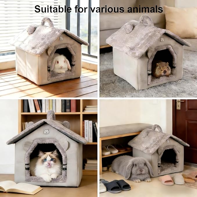 Indoor Cat House, Dog Tent for Indoor, Covered Dog Bed Pet House with Non-Slip Bottom, Indoor Cozy Cave for Kitten, Puppy & Small Pets