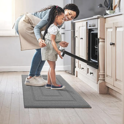 GRANNY SAYS Kitchen Mats for Floor, 32 x 20, Kitchen Rugs Non Slip Washable, Thick Floor mats for Kitchen, Laundry, Kitchen Carpet Non Skid, Grey
