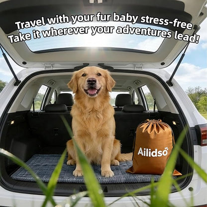 Dog Car Seat Cover, Pet Couch Covers for Car and Sofa, Non-Slip Backseat Pet Bed Mat, Machine Washable, Soft Plush Travel Seat Protector with Portable Storage Bag (Grey,23.6''×70'')