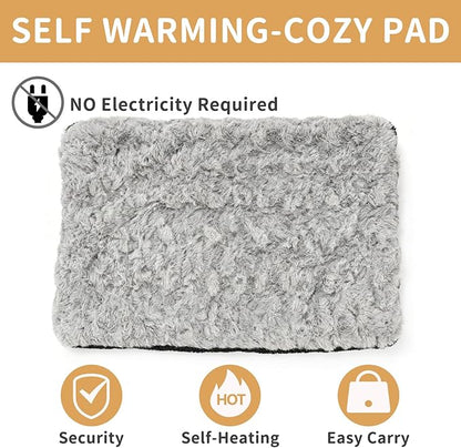 NAMOTEK Self-Warming Cat Bed Indoor/Outdoor Super Soft Self Heating Pet Mat Washable Thermal Pad for Cat & Dog 29x19.6 inch