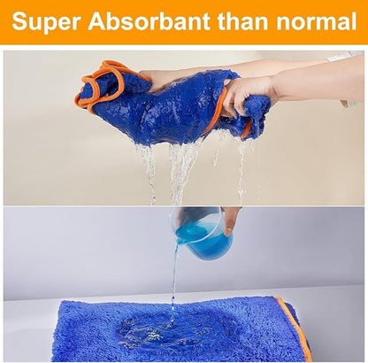 Bienbee Dog Bathrobe, Quick Drying Super Absorbent Dog Robes for After Bath, Warm Keeping Dogs Towel, Dogs Bath Supplies, Dark Blue S