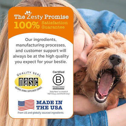 Zesty Paws Dental Bones - Fights Tartar & Plaque - Gum, Teeth & Bone Health - Cinnamon for Dog Breath - Immune, Joint, Gut, Skin & Coat Support - Omega 3 EPA & DHA and Calcium - Medium Dogs - 12 ct