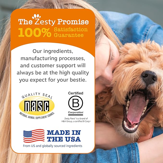 Zesty Paws Dental Bones - Fights Tartar & Plaque - Gum, Teeth & Bone Health - Cinnamon for Dog Breath - Immune, Joint, Gut, Skin & Coat Support - Omega 3 EPA & DHA and Calcium - Large Dogs - 24 ct
