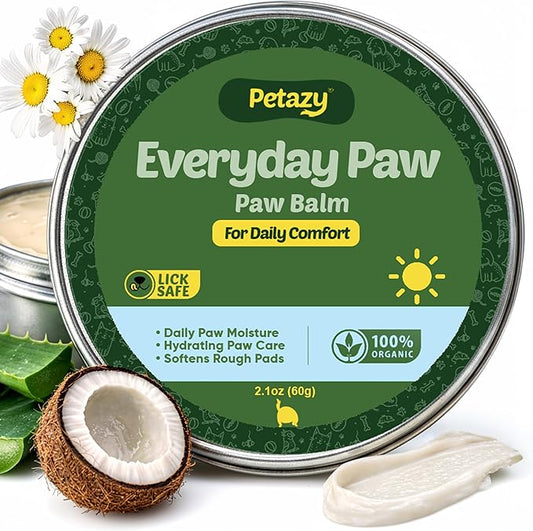 Everyday Dog Paw Balm for Dogs - Daily Paw & Nose Moisturizer, Prevents Dry Cracked Paws, Natural Paw Wax with Beeswax, Shea Butter, Coconut Oil, Wheat Germ, & Vitamin E