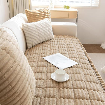 LiveGo Pet Couch Cover Dogs Washable Non-Slip Couch Protector Pet Friendly Dog Mat for Couches and Sofas (Milky Coffee, 70x180 cm/27.6x70.9 in)