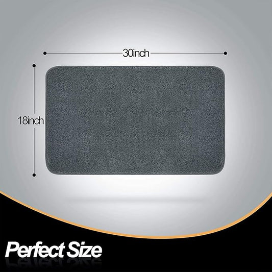 ITSOFT Dirt Trapper Indoor Door Mat & Entrance Rug for Wet Muddy Shoes and Pet Paws, Non-Slip Machine Washable, Shoe Scraper, Absorbent Welcome Dog Mat for Front Door, Entry Way (30x18, Gray)