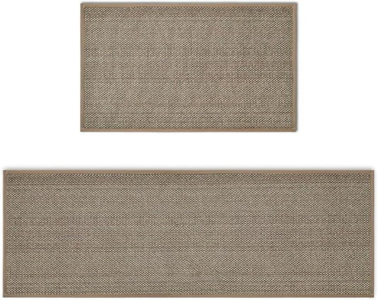 Artoid Mode Washable Non-Skid Kitchen Rugs and Mats Set of 2, Rubber Backing Kitchen Mats for Floor Front of Sink Home Decor - 17x29 and 17x47 Inch