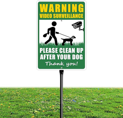 14 X 10 Inches Please Clean Up After Your Dog Metal Sign with 36 inch Heavy Duty Aluminum Stake, No Dog Poop Signs, Pick Up After Your Dog Sign, Pick Up After Your Dog Sign for Yard Lawn