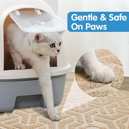 UPSKY Cat Litter Mat, Litter Trapping Mat Soft on Kitty Paws, Large Litter Box Mat 35" x 24" Scatter Control for Indoor Cats Waterproof and Extra Large Pretty Litters Carpet