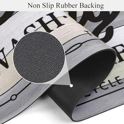 Pauwer Laundry Room Rug Runner 20"x60" Waterproof Rubber Laundry Mat Non Slip Kitchen Mats for Floor Washable Floor Mat Runner Rug for Farmhouse Mudroom Washroom Bathroom Decor