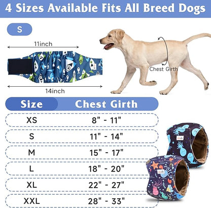 5 Pack Dog Diapers Male Reusable, Premium Belly Bands for Dogs, High Absorbing Male Dog Pee Wraps for Doggie in Incontinence or Excitable Urination and Training XXL