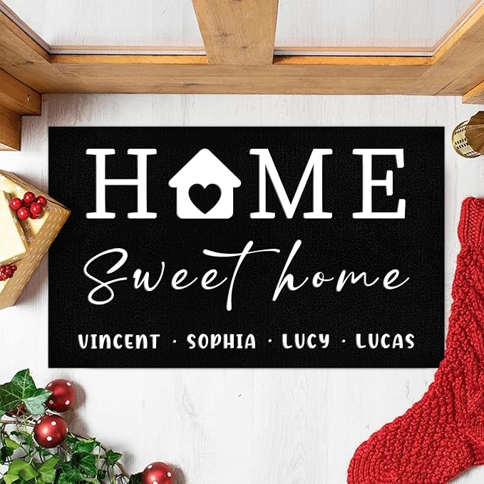 Custom Doormat with Family Name - Personalized Entryway Door Mat Front Door Mat for Outdoor Decor Entrance Mat Housewarming Gift with Anti-Slip Backing Design14