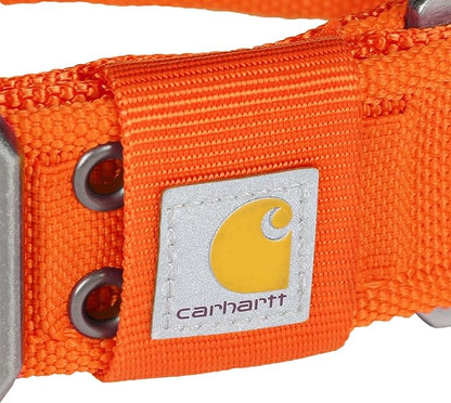 Carhartt Pet Fully Adjustable Wide Webbing Collar for Dogs, Heavy Duty Nylon for Walking & Training, Blaze Orange, Medium