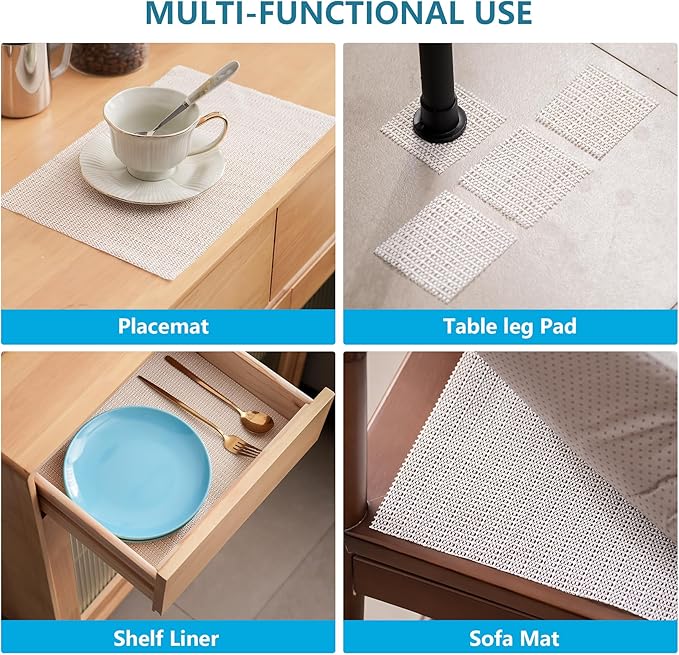 9X12 FT Non-Slip Rug Pad Gripper for Hardwood Floors, Tile, & Carpet – Anti-Slip Rug Pads to Keep Area Rugs Secure and in Place, Protects Floors, Prevents Slipping and Sliding