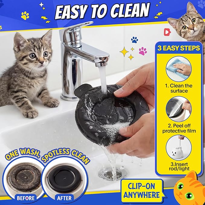 CATPICK Interactive Cat Toys for Indoor Cats - Automatic Flying Bird Feather Toy, USB Rechargeable Electric Cat Teaser with Strong Sticky Base, Smart Motion Self-Play Toy for Bored Cats(Brown)